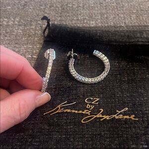 Kenneth Jay Lane Silver Hoop Earrings
